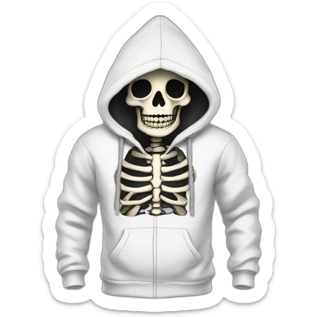 skeleton hoodie sticker