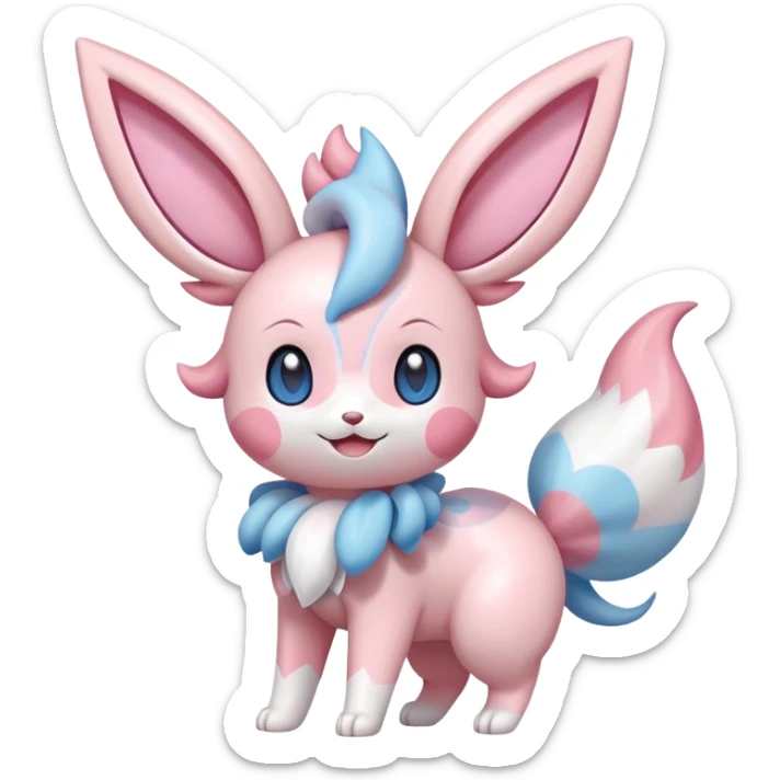 Kawaii Sylveon fairy type Pokémon, full body, sylveon sticker