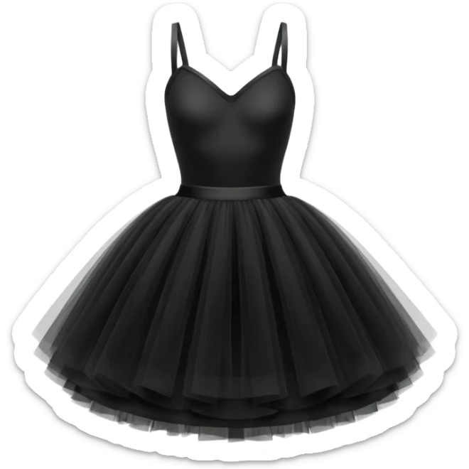 cinematic-realistic-black-tutu,-layers-of-fine,-soft-tulle-forming-a-voluminous-and-airy-skirt,-delicate-folds-catching-the-light,-slightly-frayed-edges-adding-authenticity,-glowing-softly-with-a-warm-and-ethereal-elegance sticker