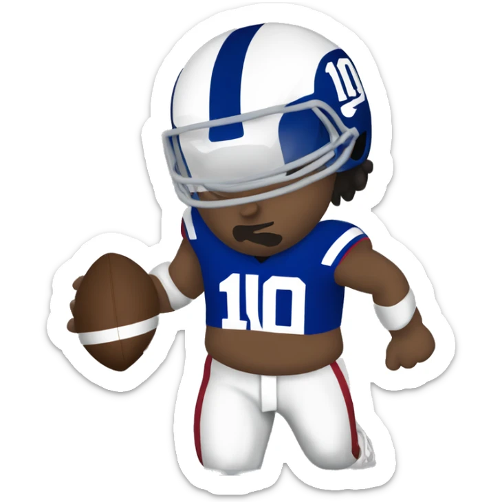 make ny giants colors football player with a number 10 jersey but not with the giants logo sticker