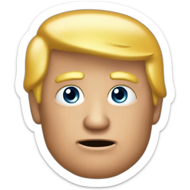 ignore the part about emojis and generate realistic picture of trump sticker