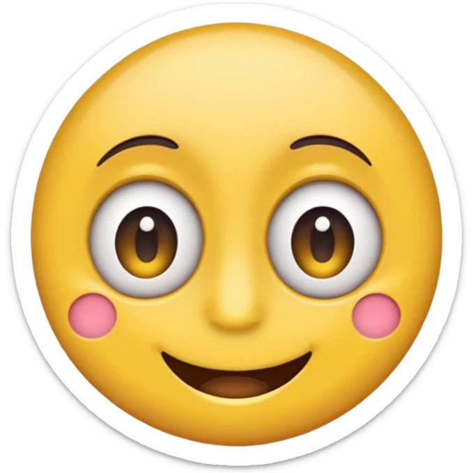 cartoon sticker of a colorful and cheerful silent and speechless emoji, no text, suitable for WhatsApp and Instagram sticker