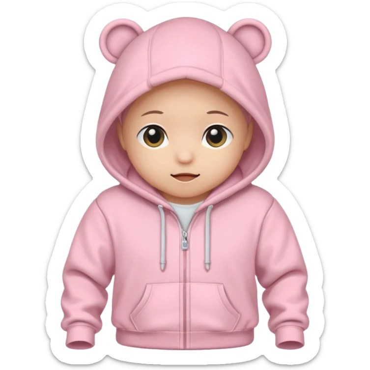 baby pink colour hoodie with hood emoji .ONLy hoodie, don't show me person in hoodie sticker
