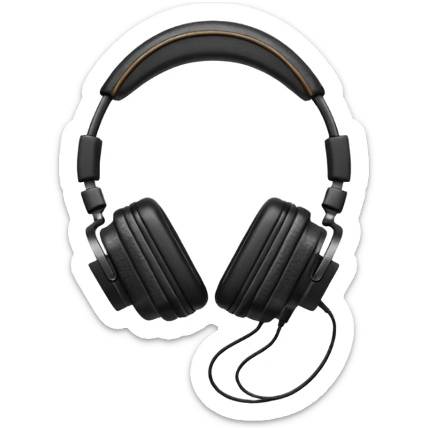 Icon of headphones with square ear pads in the Marshall style. sticker