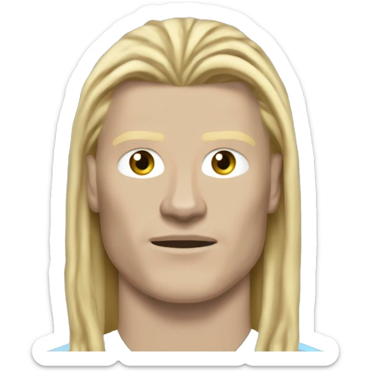 Erling Haaland with long hairs full body Manchester City sticker