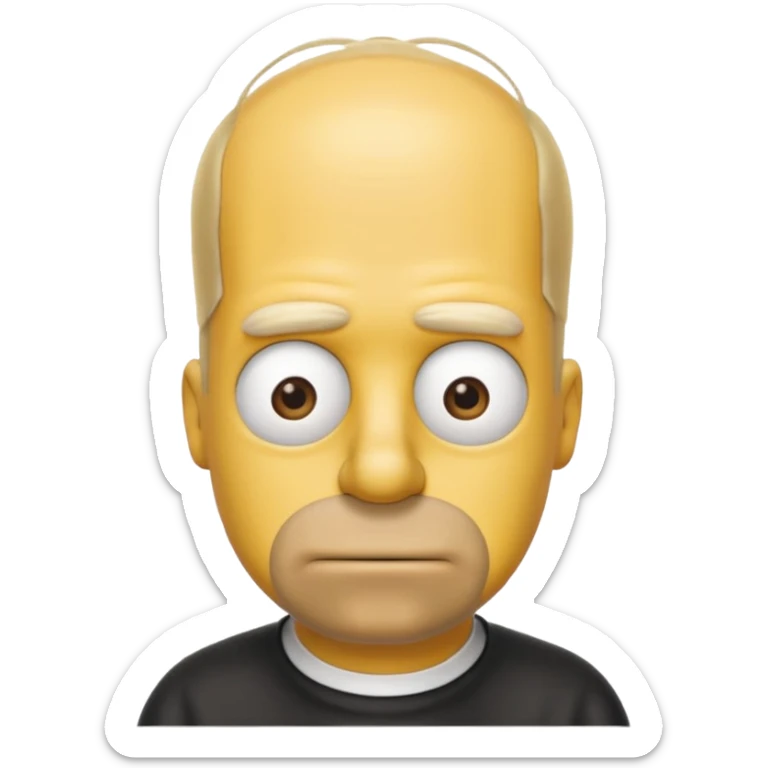 Homer Simpson emoji with 16 thinning hair on top of head sticker