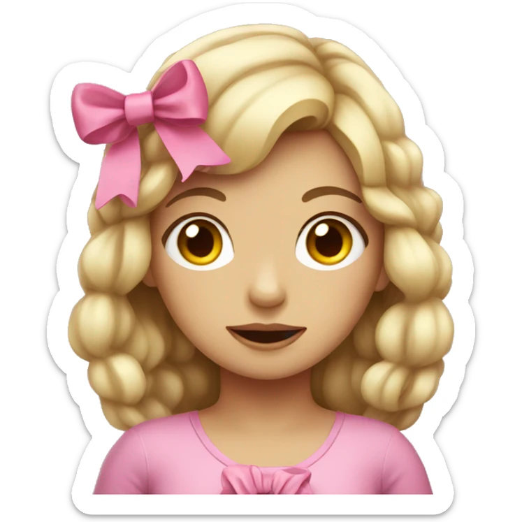 Girl with bow sticker