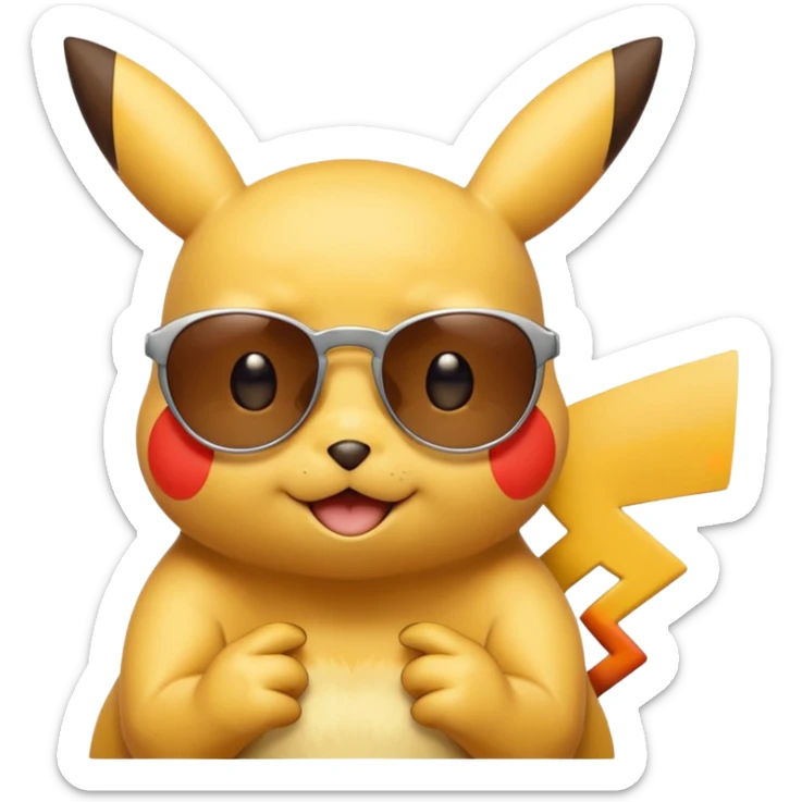 Pikachu qui enlève ses lunettes de soleil et fait un clin d'œil sticker