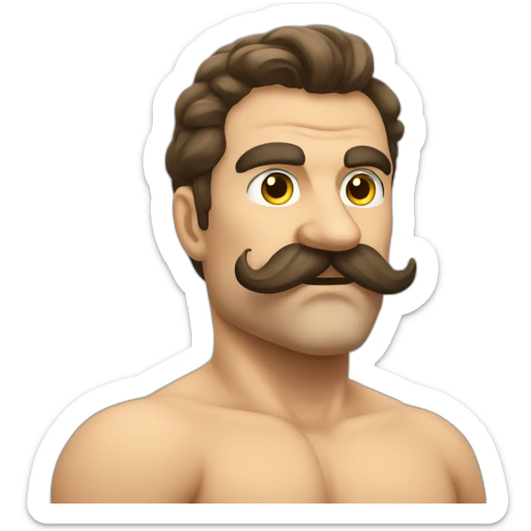 der fuereri fhuhrer ultra muscular leader moustache sticker