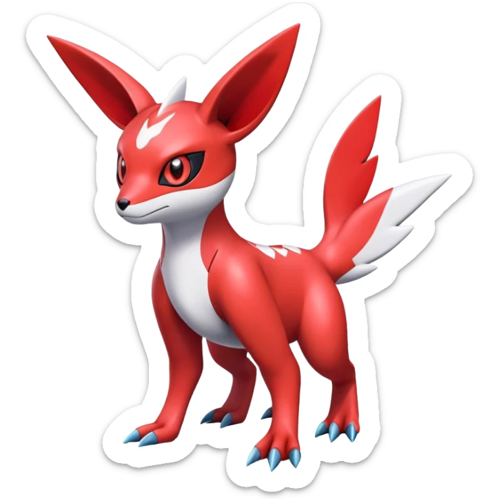  Cute Shiny Exotic Colorful Guilmon-Latias-Koraidon-Umbreon-Fakémon-hybrid-creature (full body)  sticker