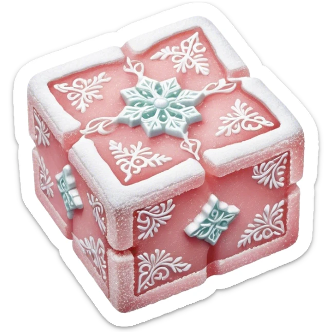 Turkish Delight Cinematic Realistic Turkish Delight Dessert Emoji, depicted as a single, delicate piece of Turkish delight dusted with powdered sugar, rendered with intricate textures and soft, inviting lighting. sticker