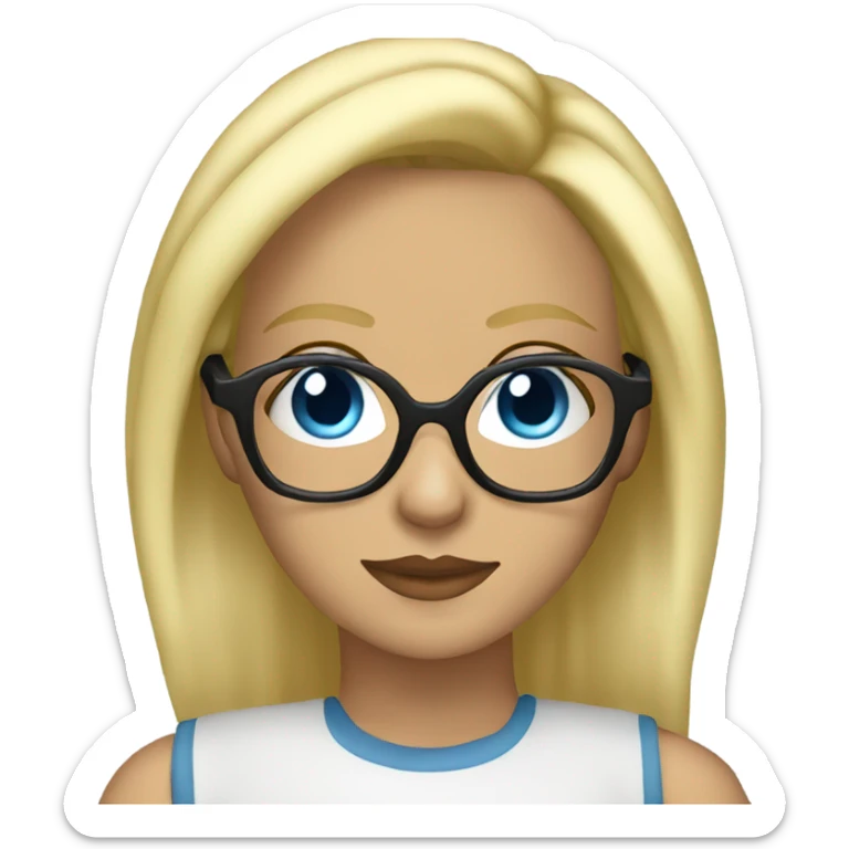 Female dj blue eyes blonde hair wearing glasses  sticker