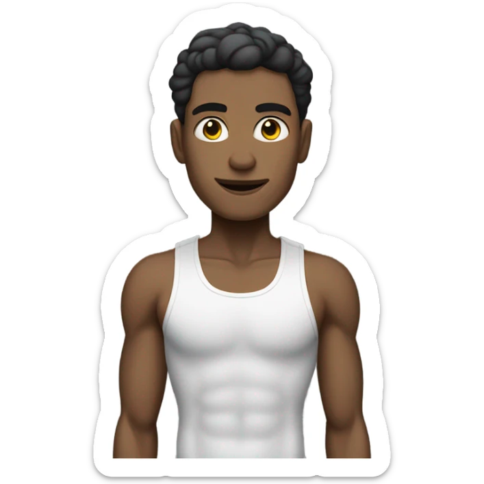 motivated skinny white skin color gym member sticker