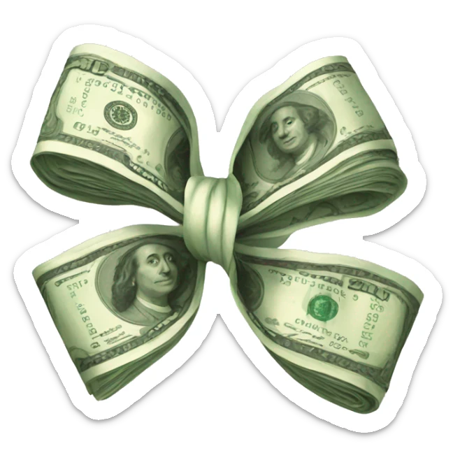 Money bow sticker