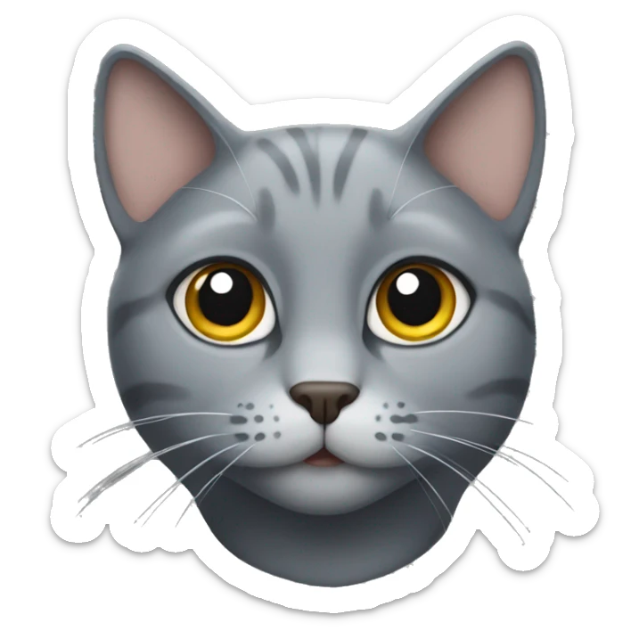 grey cat sticker