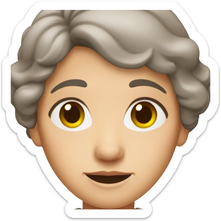old woman with brown hair and brown eyes sticker