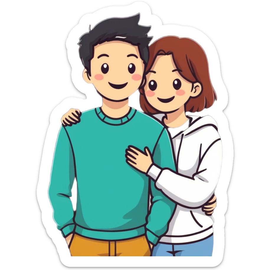 Cute couple sticker