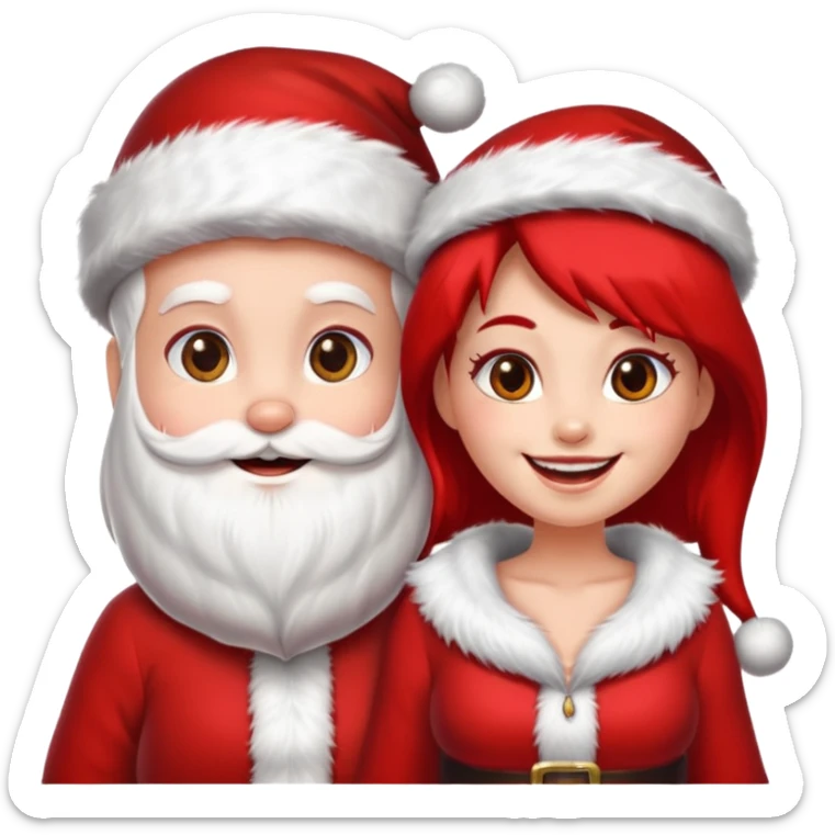Make an emoji of a couple but as Santa Claws and female Santa Claws sticker