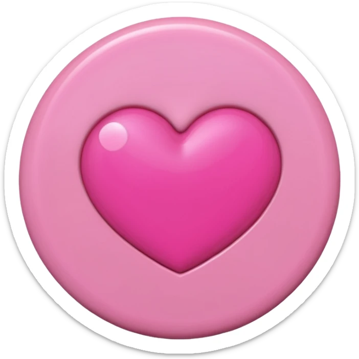 "Solid glossy pink circle emoji. No face or icons. Match color and 3D shine of Notion pink heart emoji (🩷)." sticker
