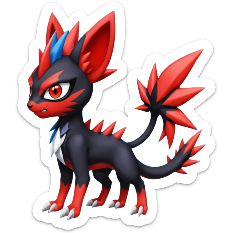 Colorful Cool Badass  Meloetta-Litten-Guilmon-Darkrai-Pokémon-Fakémon-fusion-hybrid-creature sticker