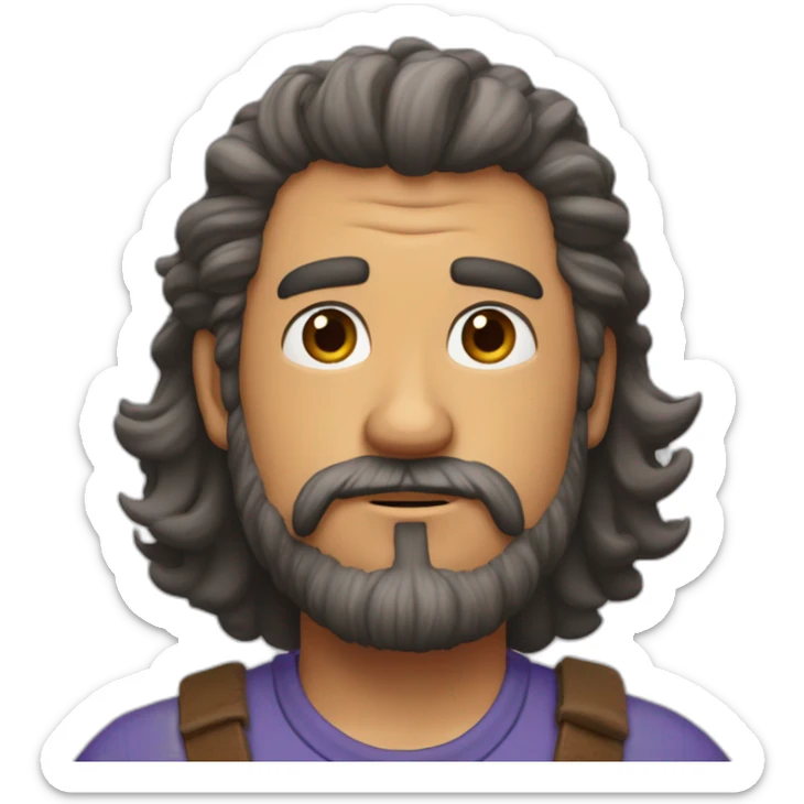 hombre pelo canoso y muy corto, barba de tres días estilo pixar sticker