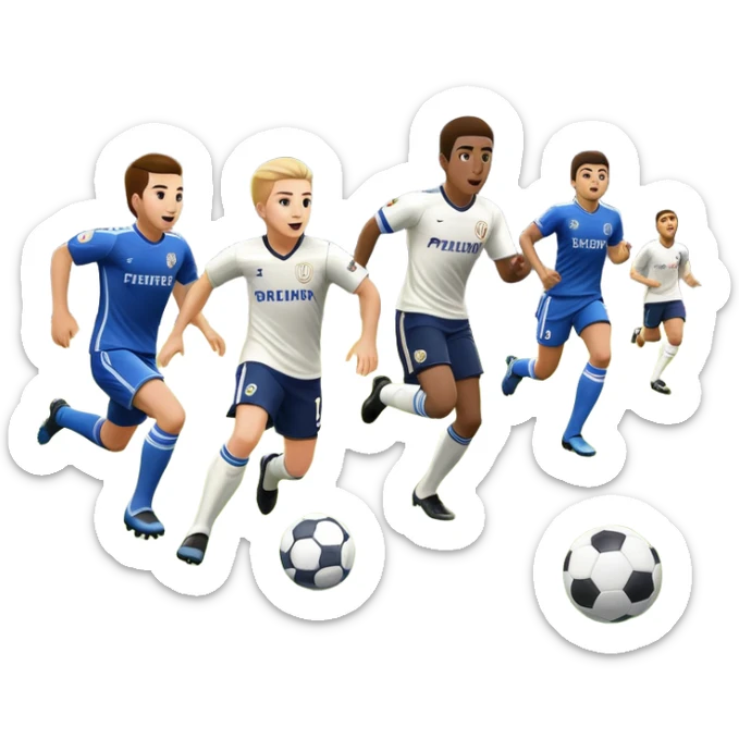 An icon showing close-up players in action, inspired by EA Sports FC 25. The design features players on the field, with the stadium lights shining brightly and a lively crowd in the stands. Transparent background highlights the energy and excitement of the match. sticker