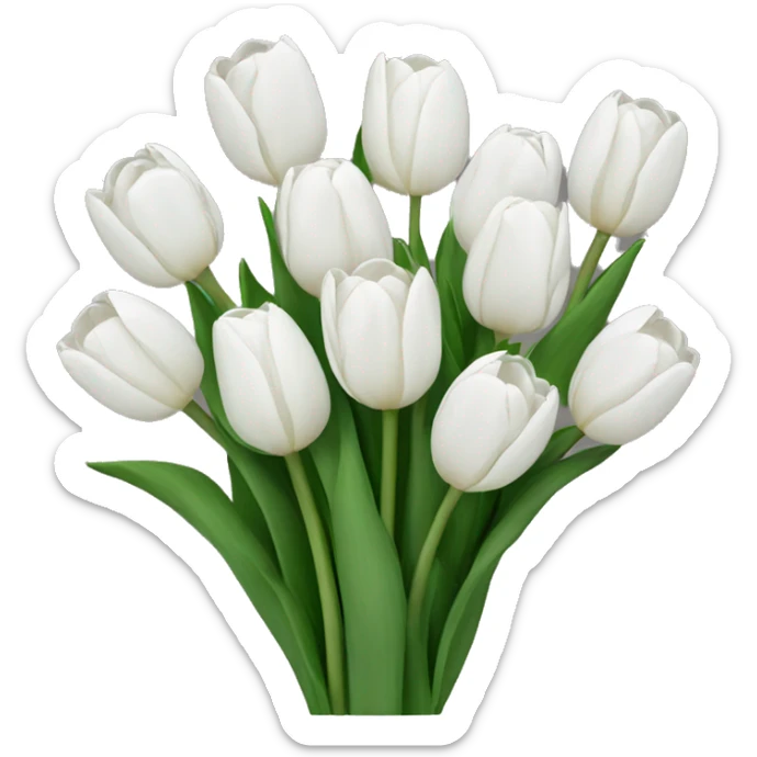 white tulip bouquet  sticker