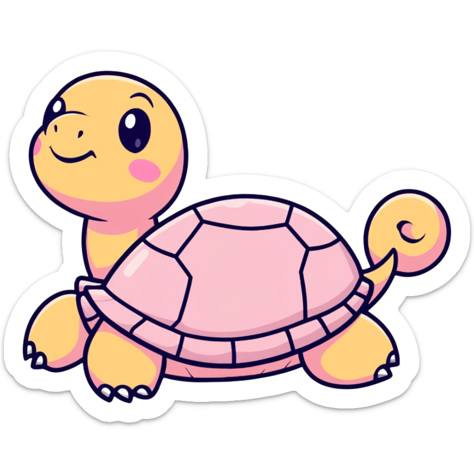 light pink turtle, cute, adorable, looks like a stuffed animal with no details in skin sticker