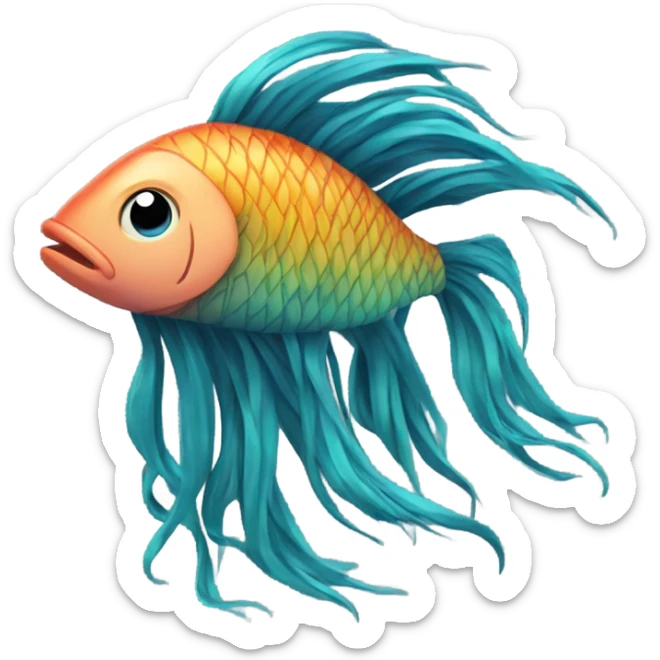 Fish with dreads sticker