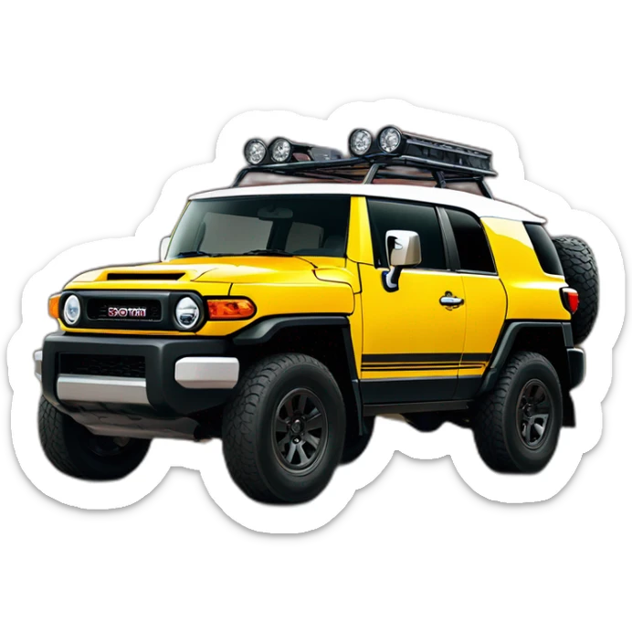 Hornet Yellow Toyota FJ Cruiser 3 quarter angled view sticker