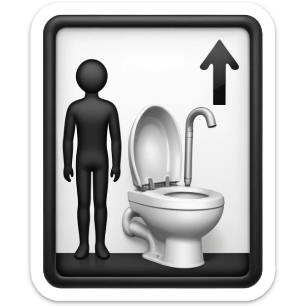 human toilett and human urinal, information pictogram sticker