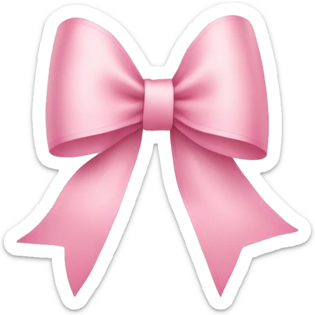 light pink ribbon bow sticker