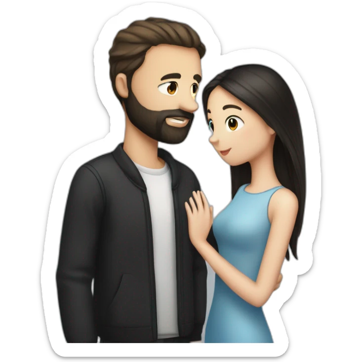 couple-kissing-consisting-a-white-girl-with-dark-long-straight-hair,and-a-white-man-with-black-hair-blue-eyes-and-beard sticker