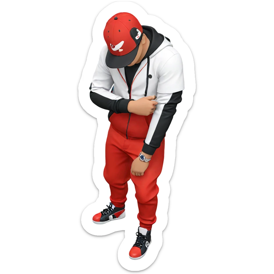 stylish boy in baseball cap sticker