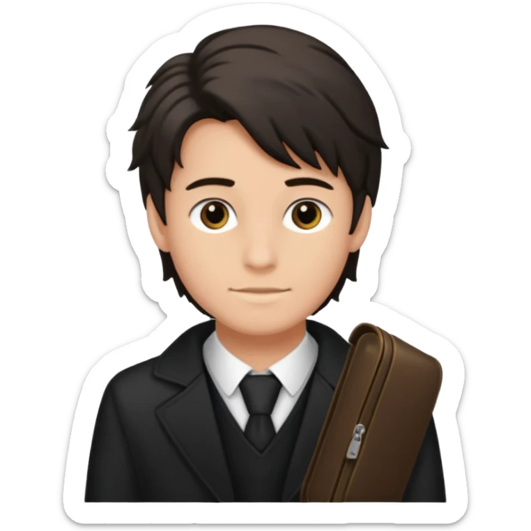 homme cheveux long attaché noir sans cheuveux dépanssant  16 ans, un peu bronzé  sticker