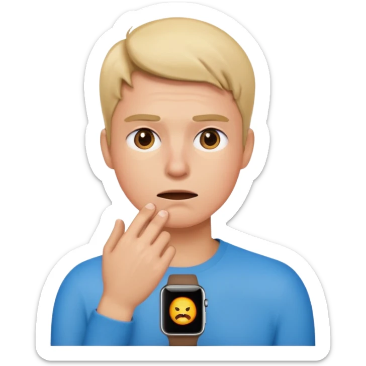persona estresada por el trabajo, estilo emoji de Apple sticker