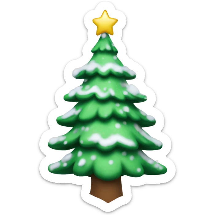 Christmas tree with snow  sticker