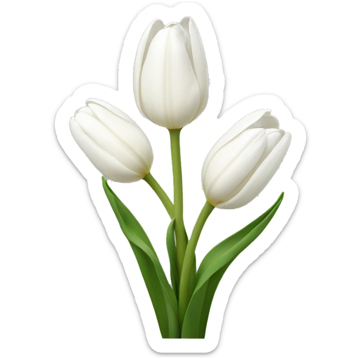 White tulips  sticker