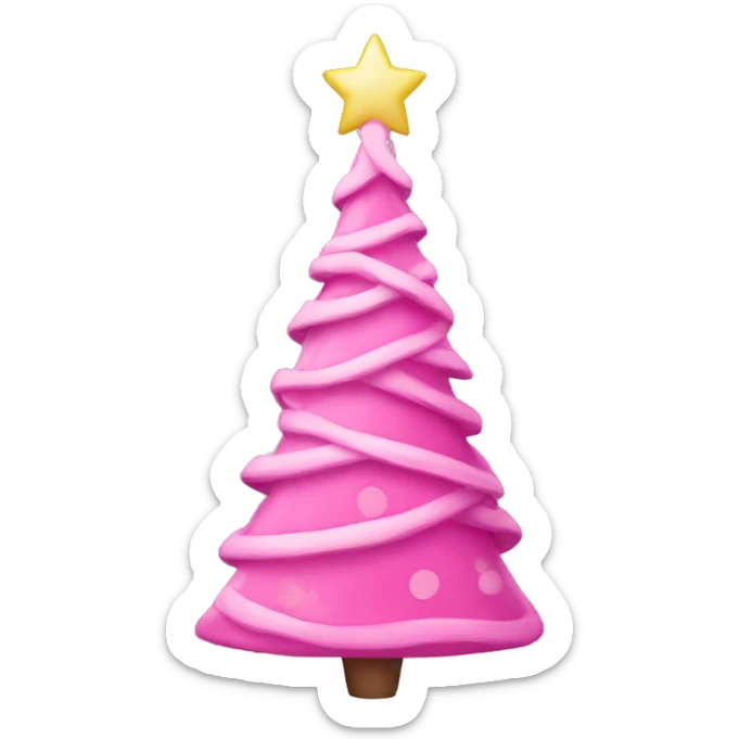 pink Christmas tree sticker