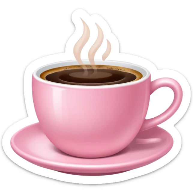 aesthetic cup of coffee baby pink no hot steams on top and no face sticker