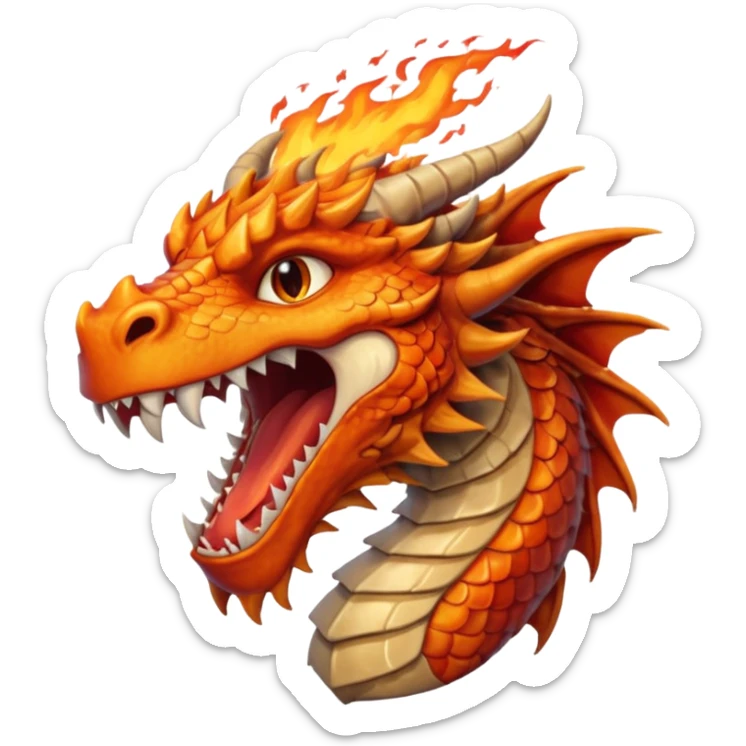 I need a character for an educational geography course in the style of a dragon that roars with fire sticker