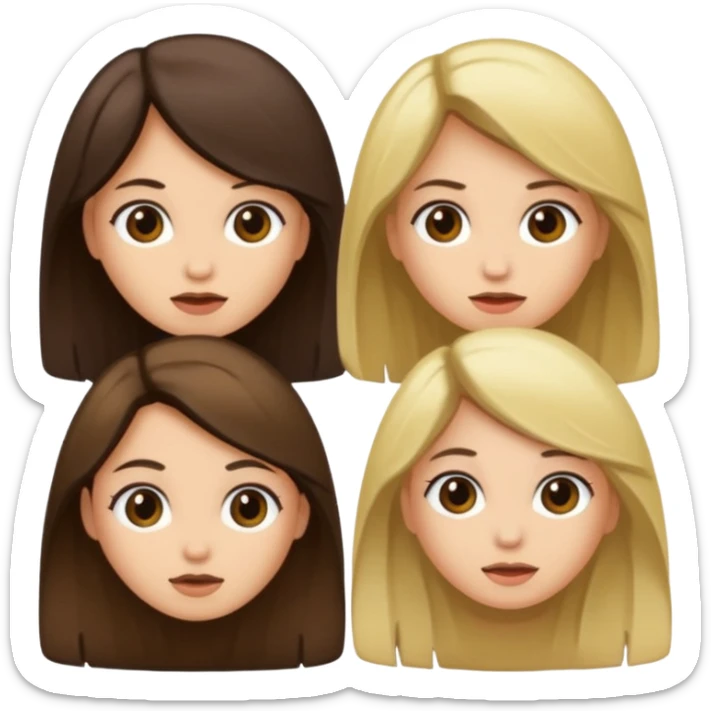 bestiess one with dark brown hair and one with dirty blonde hair sticker