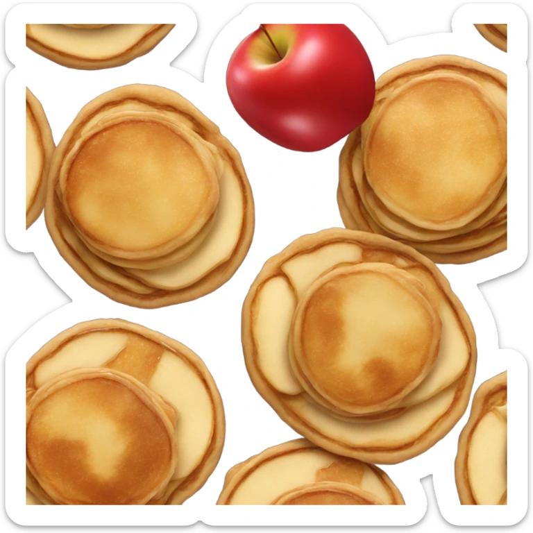 Apple pancakes with apple sticker