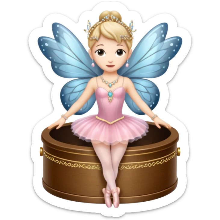 Ballerina fairy Jewelry Music Box sticker