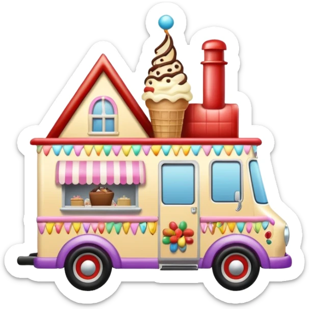 Krazy Klown Jenkins 4wd 1924 racing ice cream with chocolate, nuts and sprinkles dream house food truck  sticker