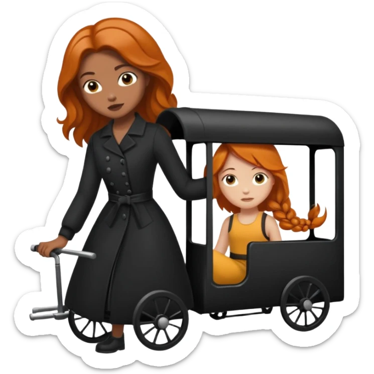 Genre moi un garçon noir roux avec un haut noire et des vanilles qui fait un câlin à. Une fille noir clair avec de longue tresses et un haut noir  sticker