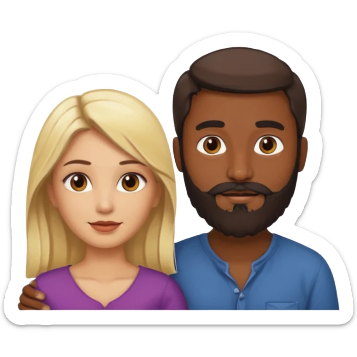 Indian man with beard holding naked blonde woman sticker