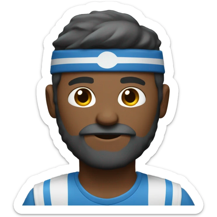 um homem adulto de camisa azul com barba cinza e pele branca e ele está sorrindo sticker