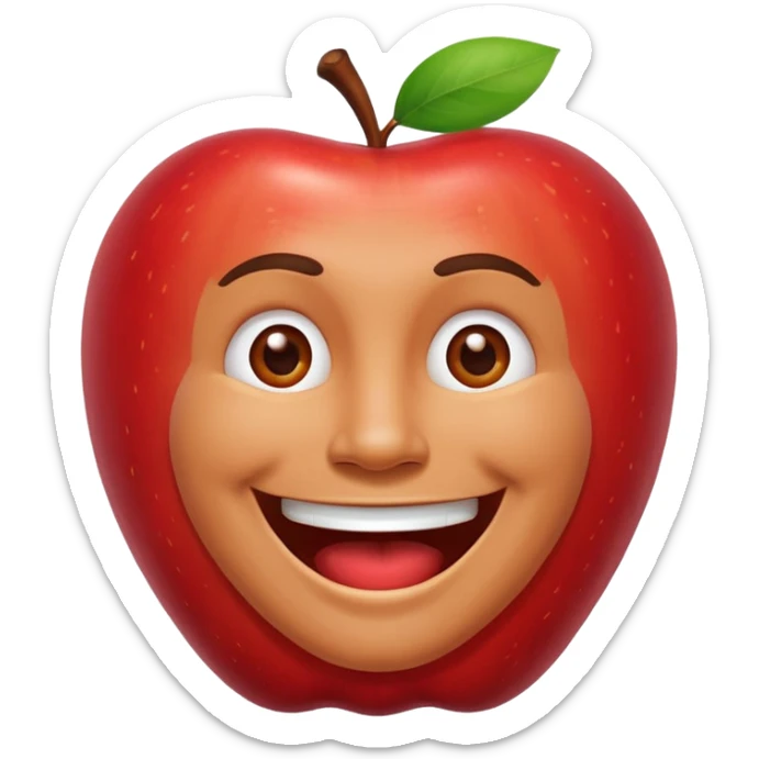 An apple style human emoji of a man air-humping in excitement  sticker