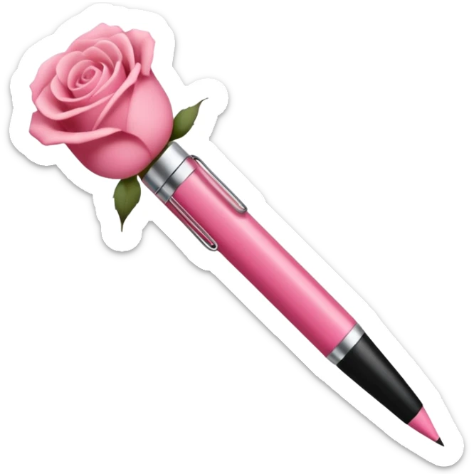 crée moi une liste avec un stylo en rose claire dégradé rose foncé sticker